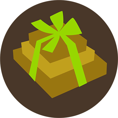 gift box icon with green ribbon