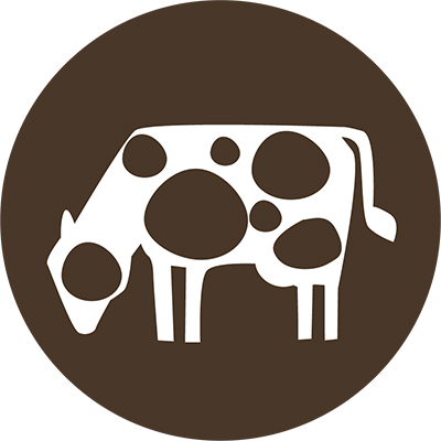 black and white cow icon